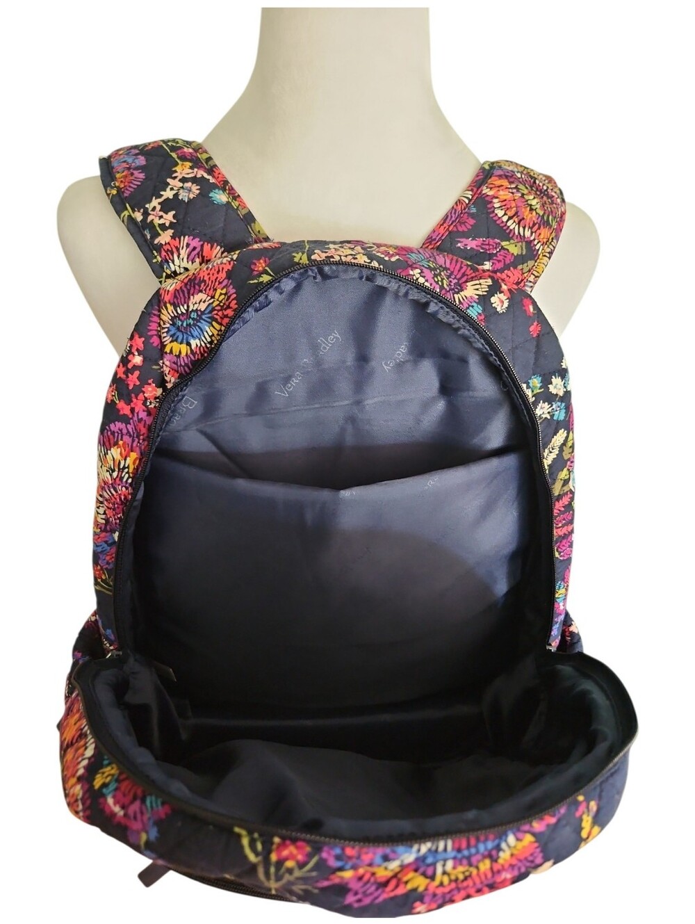 Vera Bradley Midnight Wildflowers Essential Campus Backpack - Picture 3 of 4